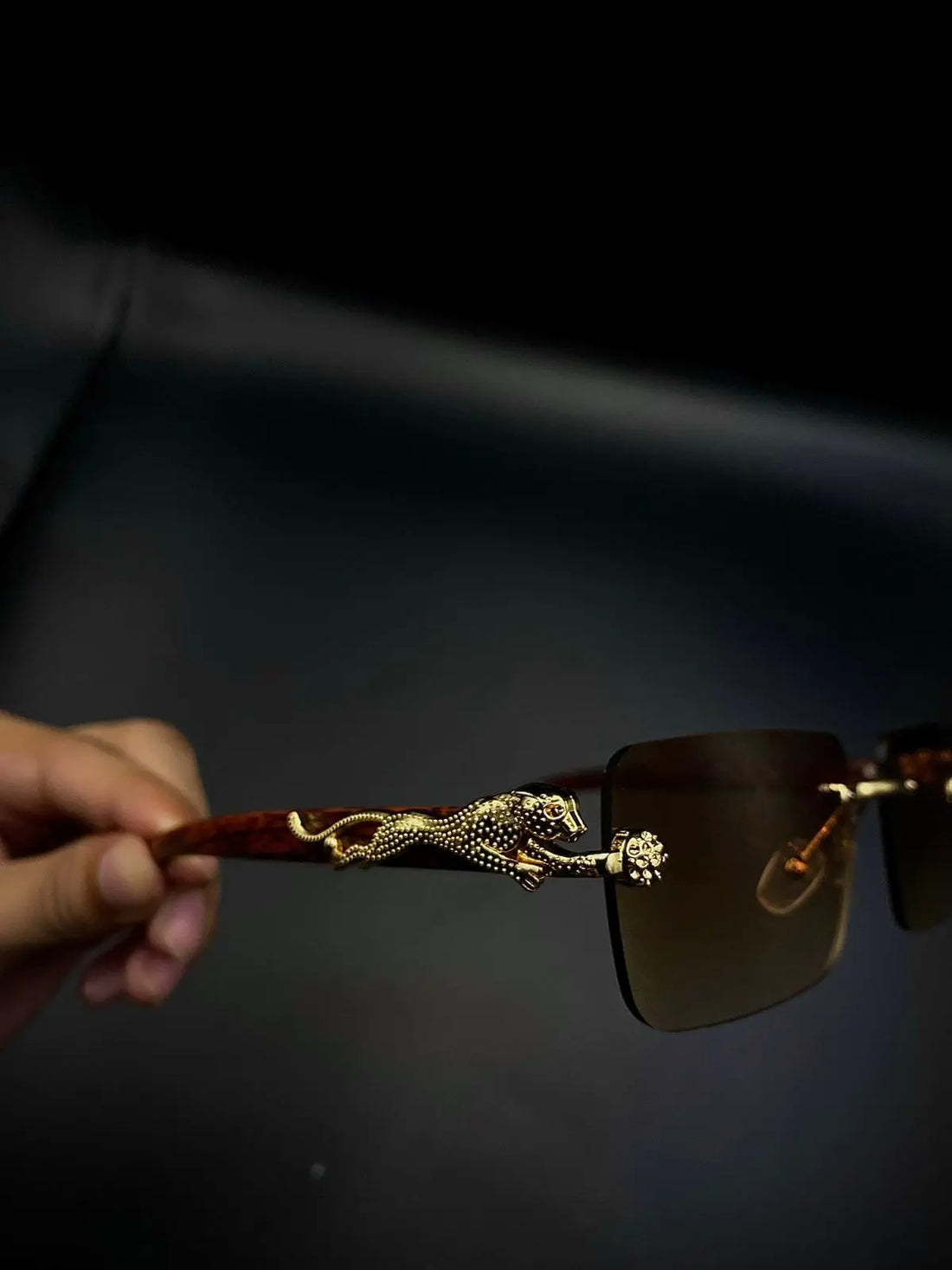 Leopard Glasses with Brown Tinted Lenses